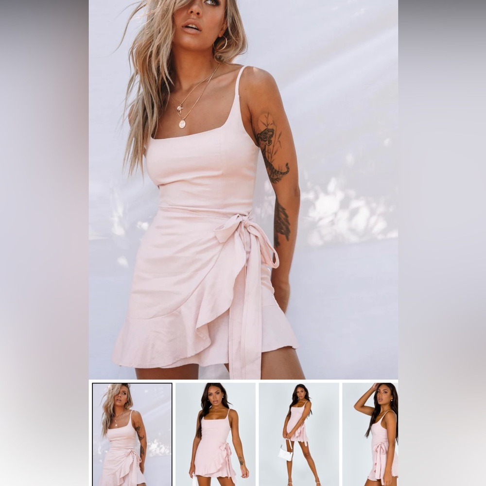 Princess Polly COTTAGE HILL MINI DRESS BLUSH